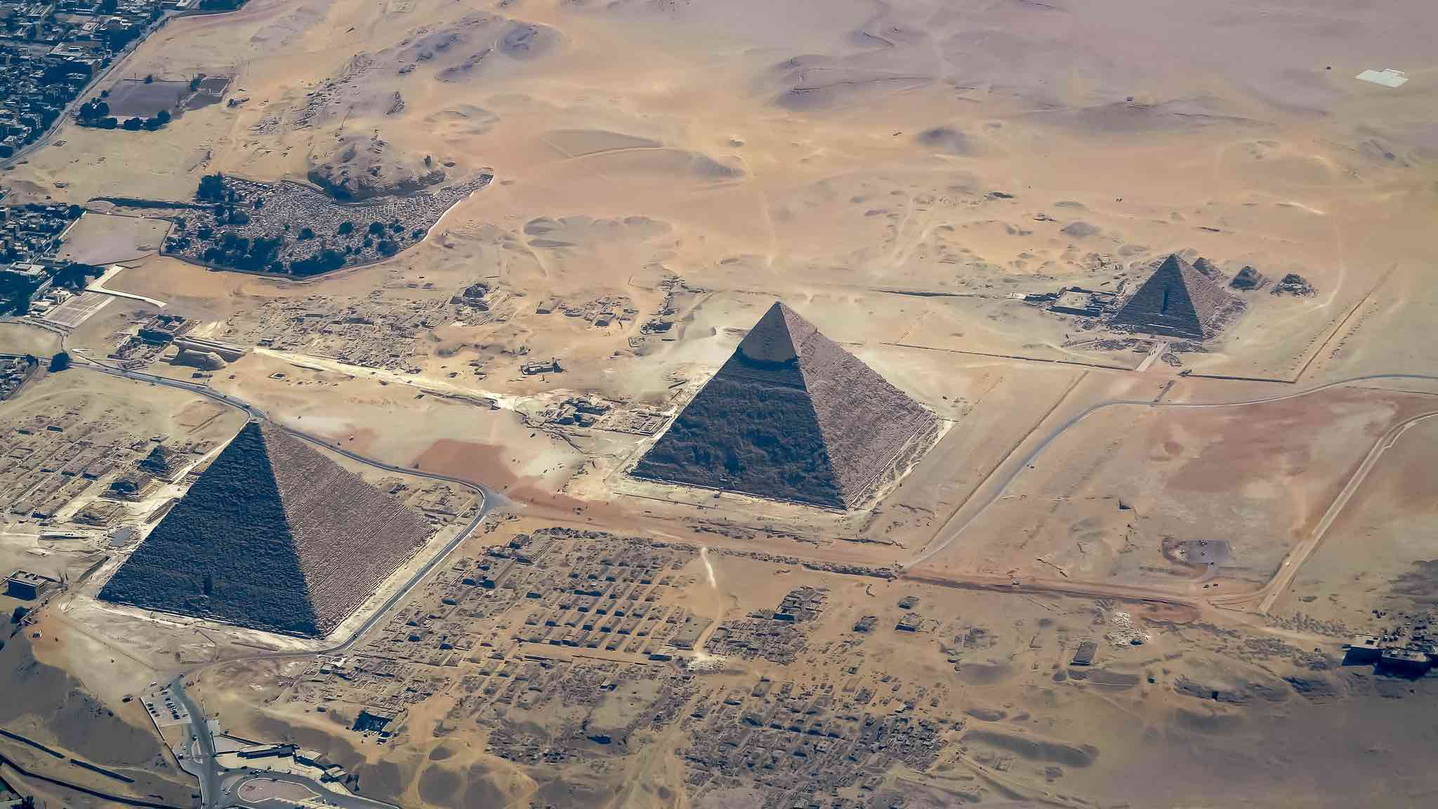 Egypt Tour Aerial view of the Giza Pyramids in Egypt