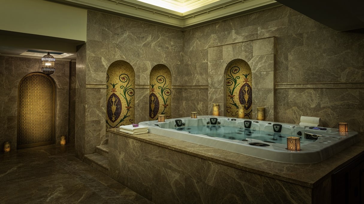The St. Regis Almasa Hotel, Cairo whirlpool tub at one of the best luxury spa hotels in Cairo