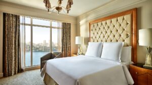 river view from Four Seasons Hotel Cairo at Nile Plaza one of the best elegant 5-star hotels in Cairo